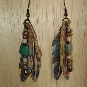 Handmade wooden boho earrings